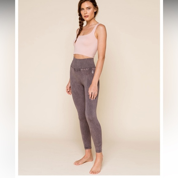 NWOT FREE PEOPLE FP Movement Good Karma Womens Leggings washed gray XS/S - Picture 3 of 7